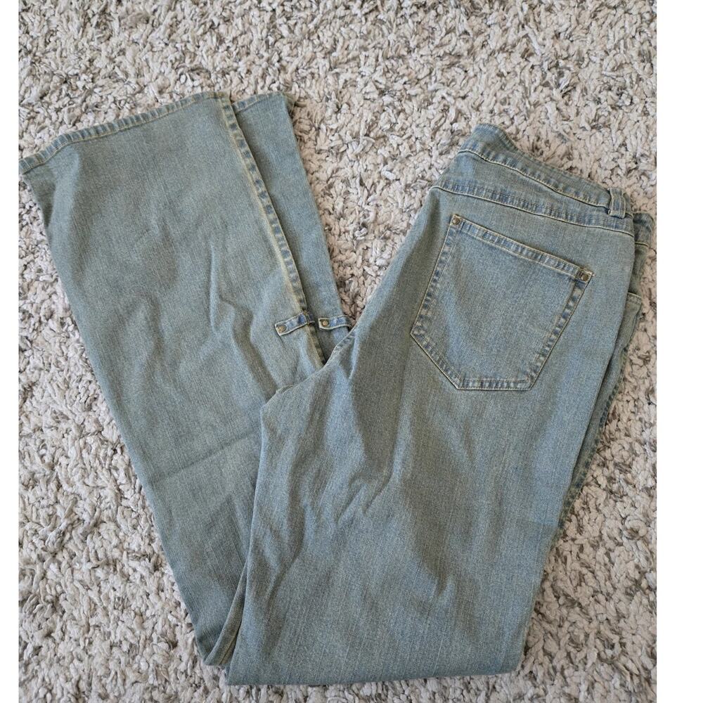 Spanner Hippie Peasant Slit Flair Leg Faded Antique Blue Denim Jeans Pants Sz 10